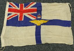 A 1918 dated linen WWI RAF airfield flag, stamped Oxford England. Approximately 94 x 64 cm.