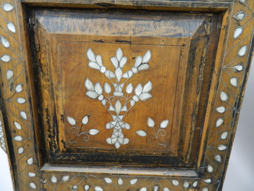 A Syrian mother-of-pearl inlaid chest of drawers with associated marble top. - Image 14 of 25