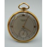 A vintage 18 ct gold super slim Zenith Chronometer pocket watch, retailed by Mappin,