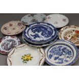 A quantity of 18th/19th century dishes and plates. The largest 25 cm diameter.