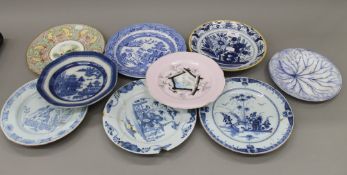 A quantity of 18th/19th century Delft and other plates. The largest 25 cm diameter.