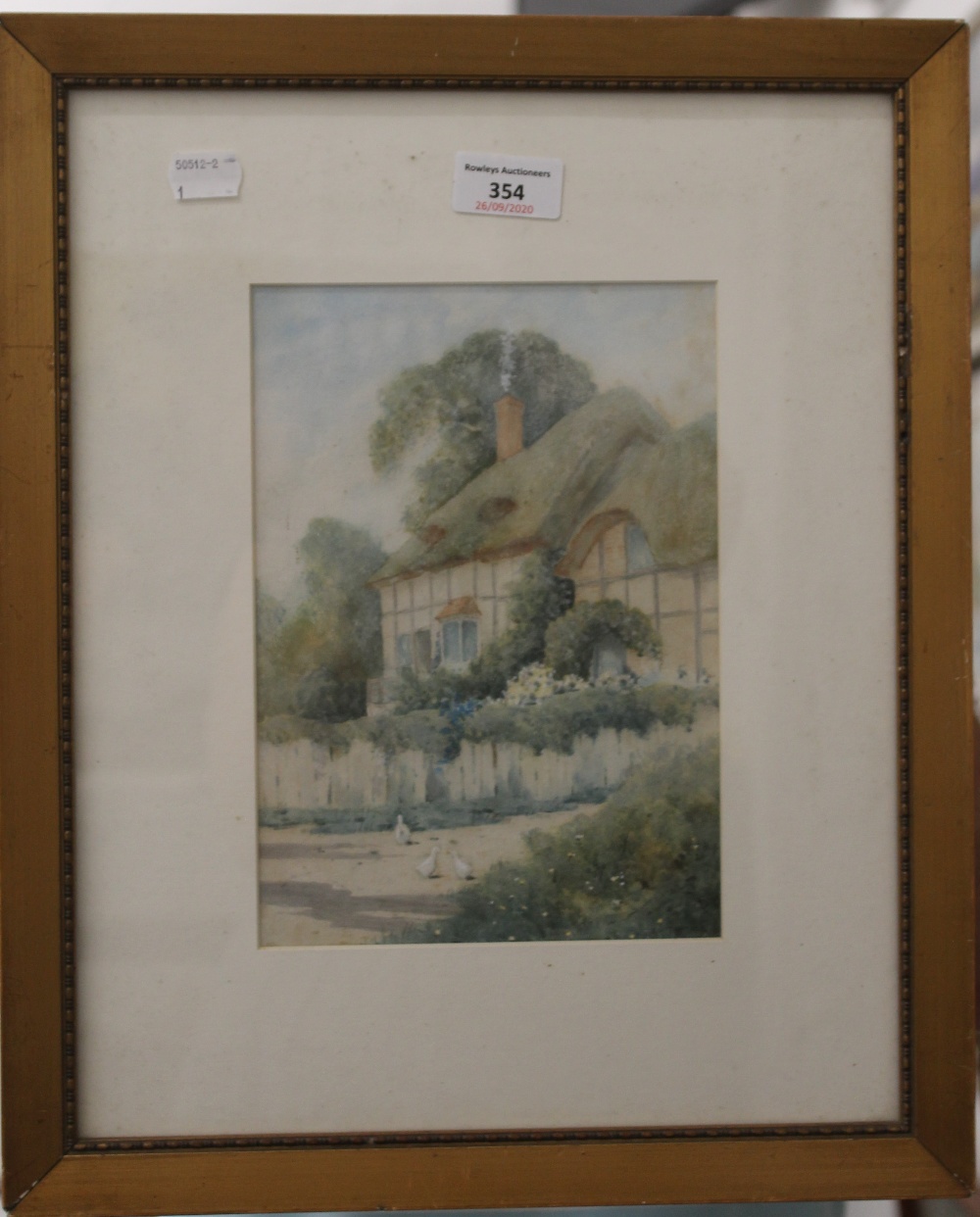 E H TYNDALE, County Cottage Scenes, a pair of watercolours, framed and glazed. 16.5 x 23 cm. - Image 4 of 6