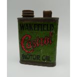 An early Wakefield Castrol Motor Oil half pint oil can. 12 cm high.