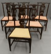 A set of six Edwardian mahogany dining chairs