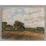 REV ALFRED HASTINGS, Rural Scene, oil on board, indistinctly signed. 30 x 23.5 cm.