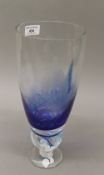 A Caithness etched coloured glass vase commemorating the 250th birthday of Captain George Vancouver.