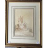 SELINA BRACEBRIDGE (19TH CENTURY) British, Malvern Church, watercolour, framed and glazed.
