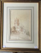 SELINA BRACEBRIDGE (19TH CENTURY) British, Malvern Church, watercolour, framed and glazed.