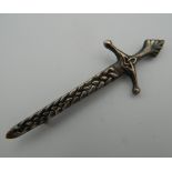 An Iona silver Celtic sword brooch. 7.5 cm long.