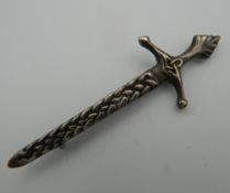 An Iona silver Celtic sword brooch. 7.5 cm long.