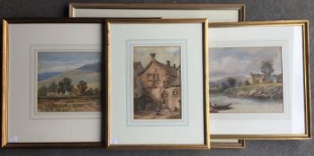 Four various 19th century watercolours, all framed and glazed. The largest 43 x 30 cm.