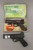 A boxed Webley Senior air pistol and a Webley Mark 1 air pistol