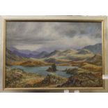 Scottish Loch Scene, oil on board, framed. 49.5 x 34 cm.