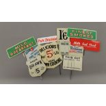 A collection of vintage grocers labels.