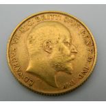 A 1906 gold half sovereign