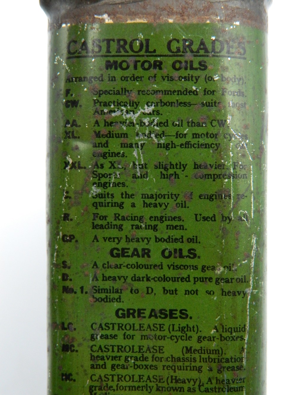 An early Wakefield Castrol Motor Oil half pint oil can. 12 cm high. - Image 8 of 12