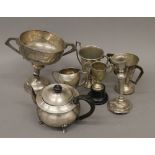 A quantity of silver and silver plate