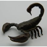 A Japanese bronze model of a scorpion. 5 cm long.