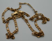 A 9 ct gold chain. 8.6 grammes.