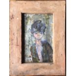ROBERT SADLER (1909-2001) British, Portrait of a Girl Dressed in Green, oil on board,