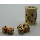 A bone dice box. 4 cm high.
