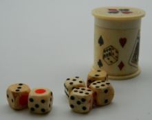 A bone dice box. 4 cm high.