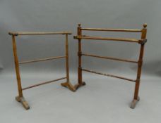 Two Victorian towel rails. The largest 78 cm wide. The property of Germaine Greer.