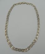 A silver gentleman's chain. 44 cm long. 33.8 grammes.