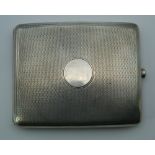 A silver cigarette case, hallmarked for 1927. 10 cm wide. 4.6 troy ounces.