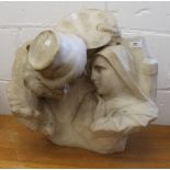 A 19th century marble carving depicting an artist and a nun. 46 cm high.