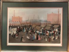 HELEN BRADLEY (1900-1979) British, "Hollinwood Market" Oldham, Fine Art Trade Guild,