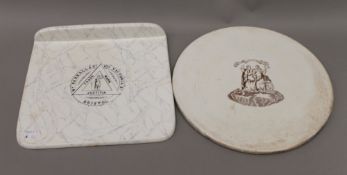 Two Victorian scale plates. One 30.5 cm diameter.