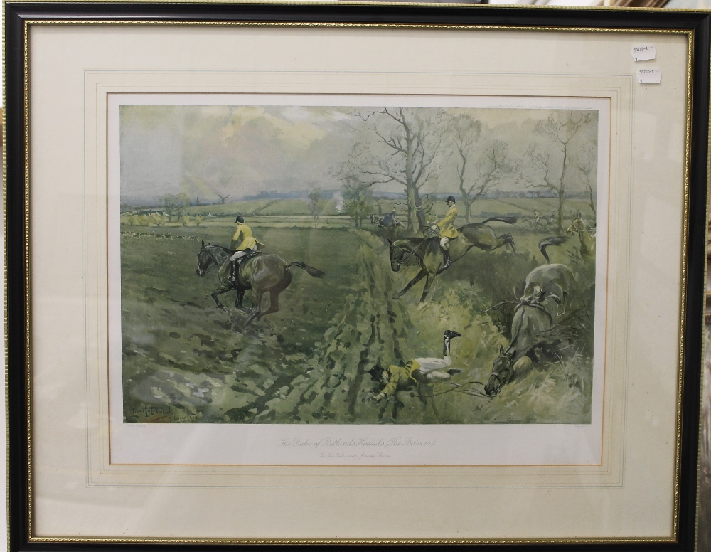 LIONEL EDWARDS (1878-1966) British, Cottesmore Hunt, print, signed in pencil to margin, - Image 3 of 8