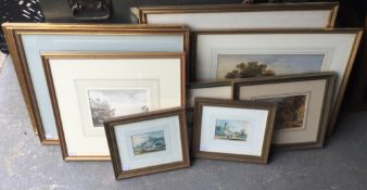 A quantity of 19th century British and Continental Landscape watercolours, all framed and glazed.