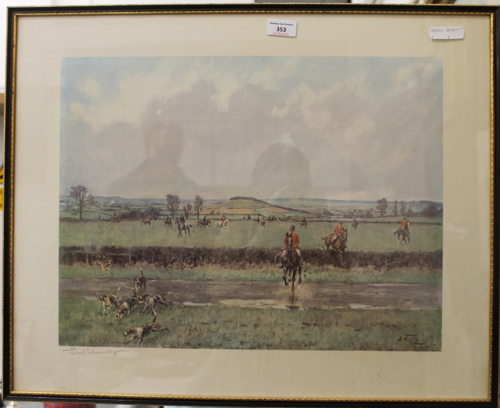 LIONEL EDWARDS (1878-1966) British, Cottesmore Hunt, print, signed in pencil to margin,