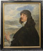 Circle of VAN DYCK (17th century), Portrait of an English Noble, oil on canvas, framed,