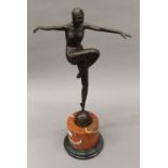 An Art Deco style bronze figurine. 55.5 cm high.