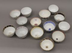 A collection of 18th/19th century porcelain tea bowls