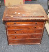 A Victorian mahogany collectors cabinet. 65.5 cm wide.