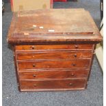 A Victorian mahogany collectors cabinet. 65.5 cm wide.