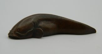 A small Japanese bronze fish. 5.5 cm long.