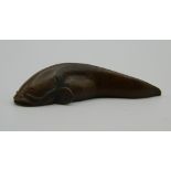 A small Japanese bronze fish. 5.5 cm long.