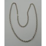 A silver chain. 64 cm long. 23.5 grammes.