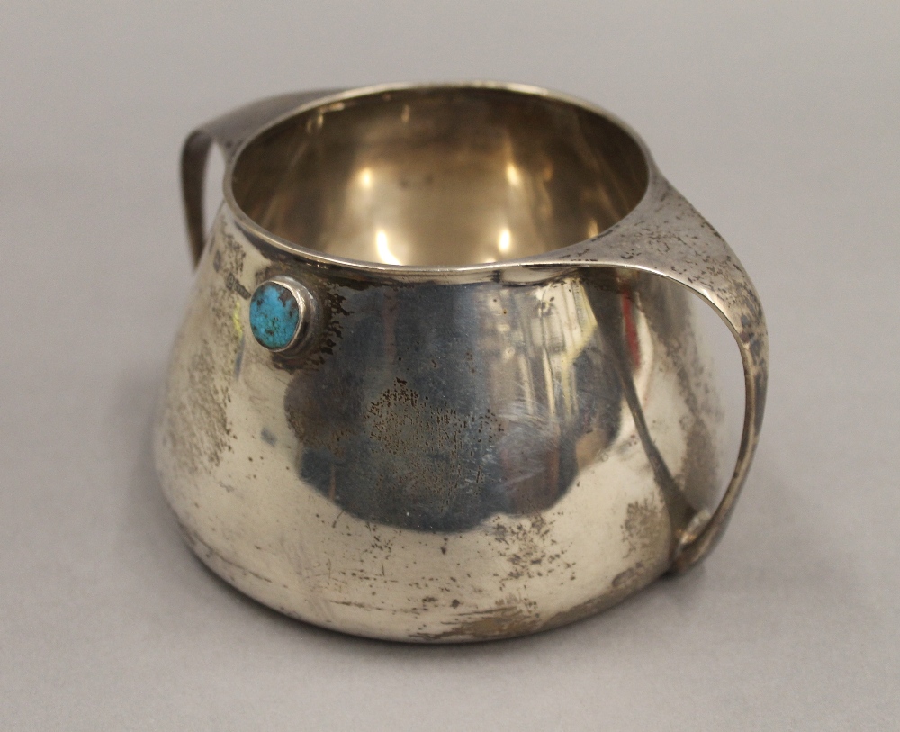 A Liberty & Co Cymric silver twin handled bowl. 7 cm high. 6.3 troy ounces total weight. - Image 3 of 3