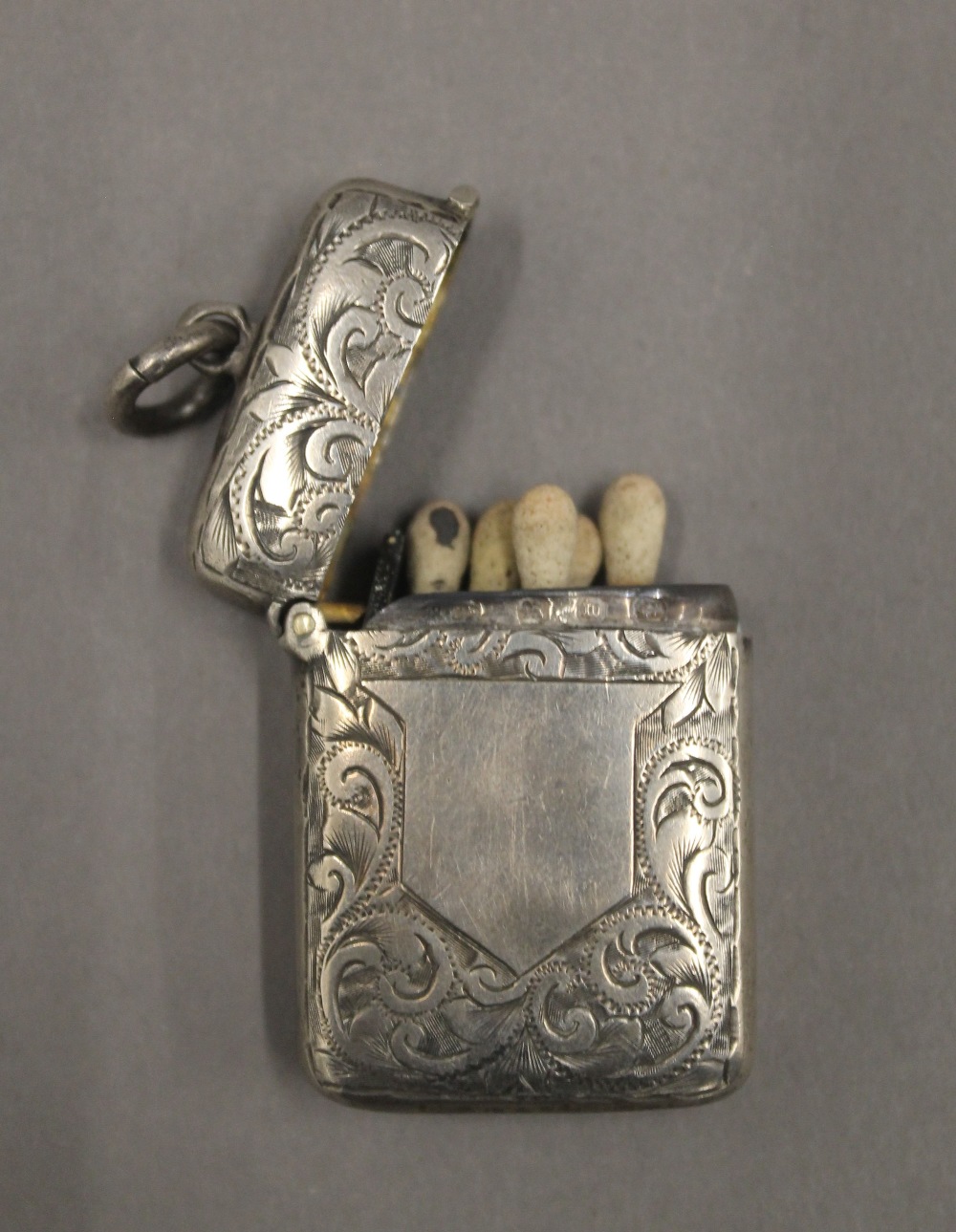 A silver vesta, another vesta and a novelty silver pepper. - Image 3 of 7