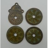Four Chinese coins