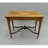A Victorian inlaid rosewood card table. 89 cm wide.