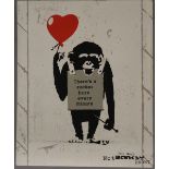 THE REAL NOT BANKSY FRONT, True Love Fake Art Suckers, screen print on board,