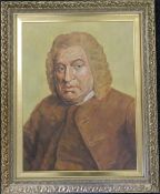 ANDREW JAMES, Portrait of Samuel Johnson, after JAMES BARRY, oil on canvas, framed. 46 x 60 cm.