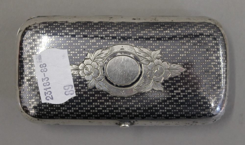 A Russian silver niello box. 10 cm wide. - Image 4 of 7